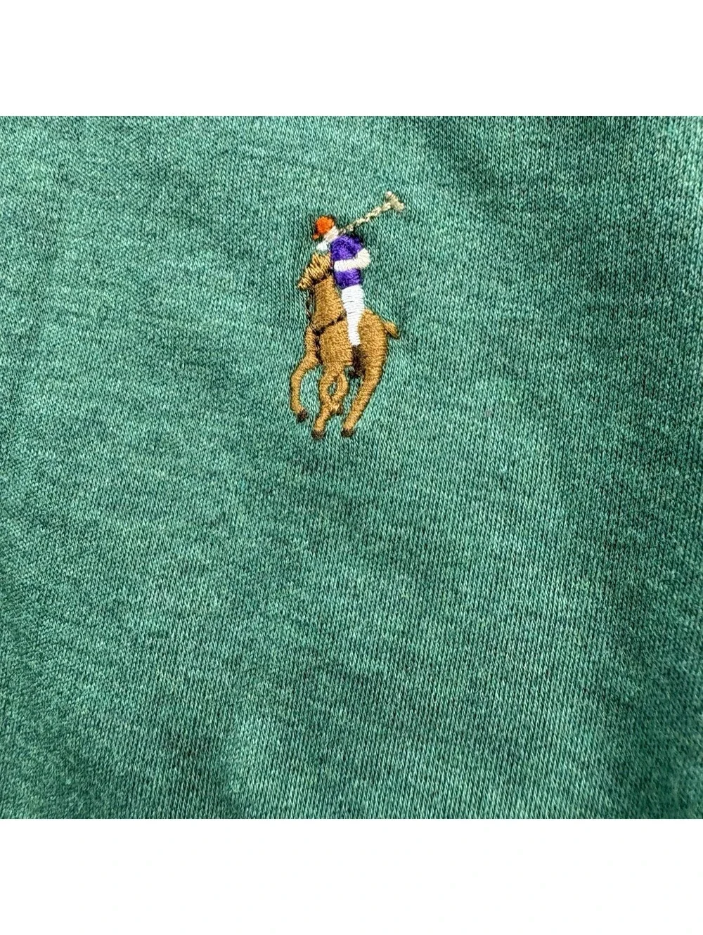 Polo Ralph Lauren Pima Soft Touch Long Sleeve Polo Shirt Large Green Flesh Pony